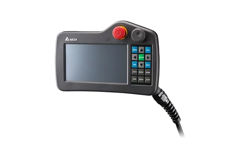 DOP-H07E465 Универс. выносной пульт упр. с сенсорной панелью, 7" TFT дисплей (800х480 пикс.), 65536 цв., LED подсветка, 128MB Flash, слот для SD карты, встр. Ethernet, USB, RTC, защита всего корпуса IP55, кнопка аварийного стопа, встр. штурвал, встр. кабе